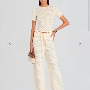 SER.O.YA Cream Textured Jumpsuit